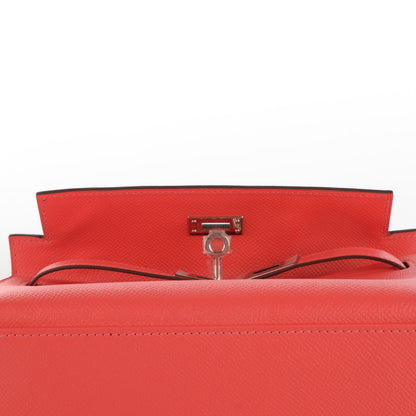 Hermes Epsom Kelly Pochette Clutch Rouge Pivoine 14 of 15