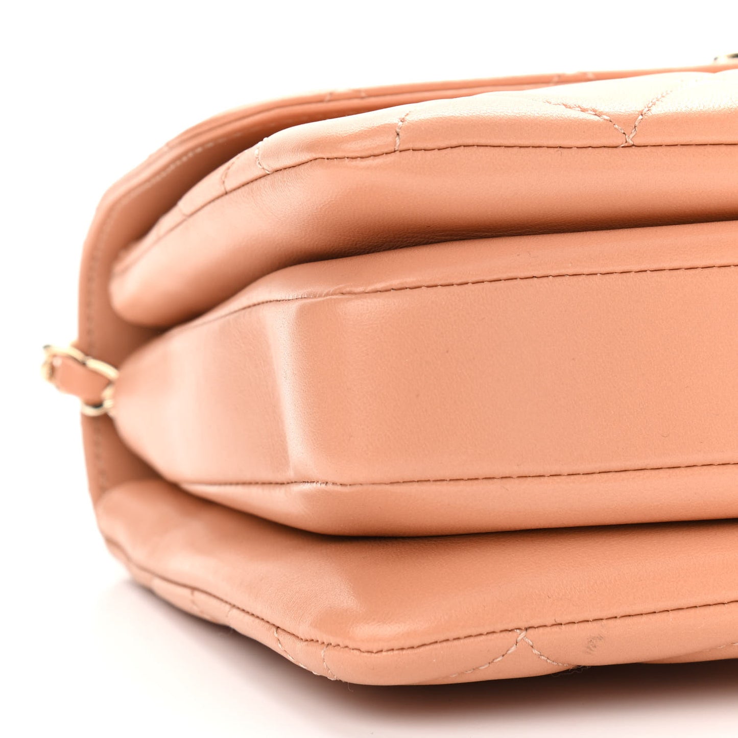 Lambskin Quilted Small Trendy CC Dual Handle Flap Bag Camel