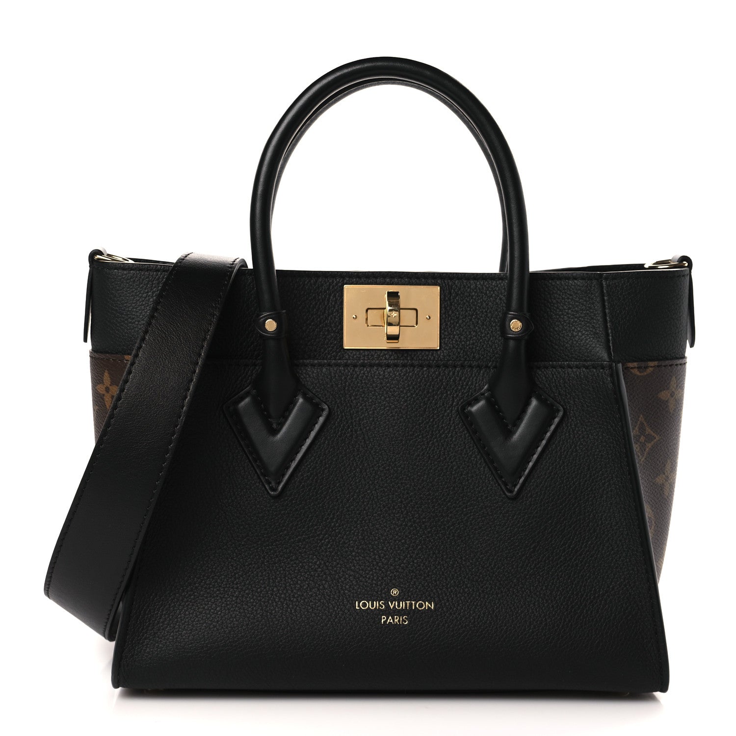 Louis Vuitton Calfskin Monogram On My Side PM Black 1 of 9