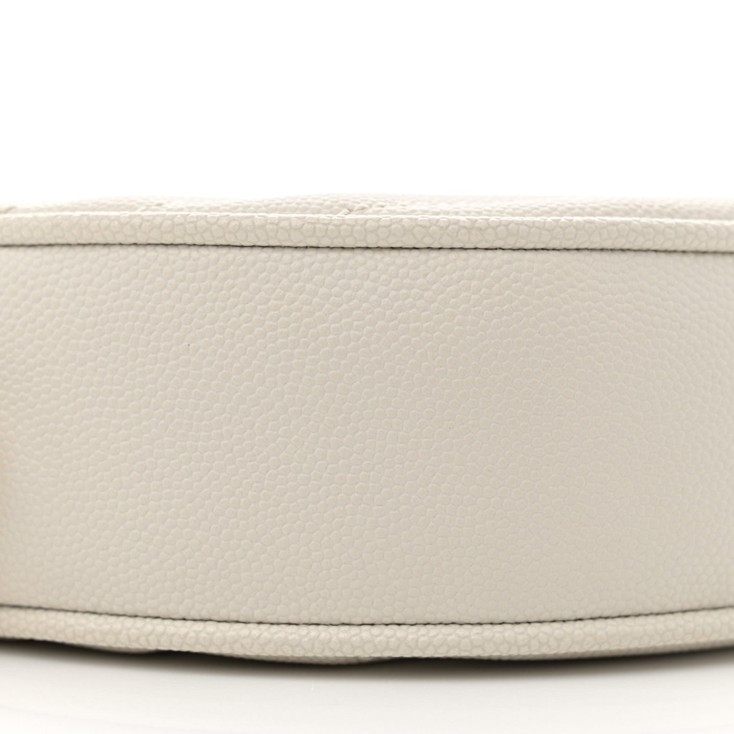 Saint Laurent Grain De Poudre Matelasse Chevron Quilted Round Vinyle Camera Bag Crema Soft 9 of 14