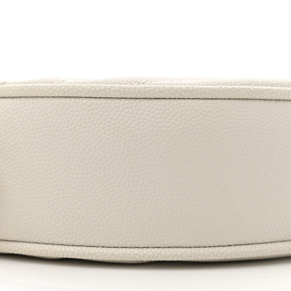 Saint Laurent Grain De Poudre Matelasse Chevron Quilted Round Vinyle Camera Bag Crema Soft 9 of 14