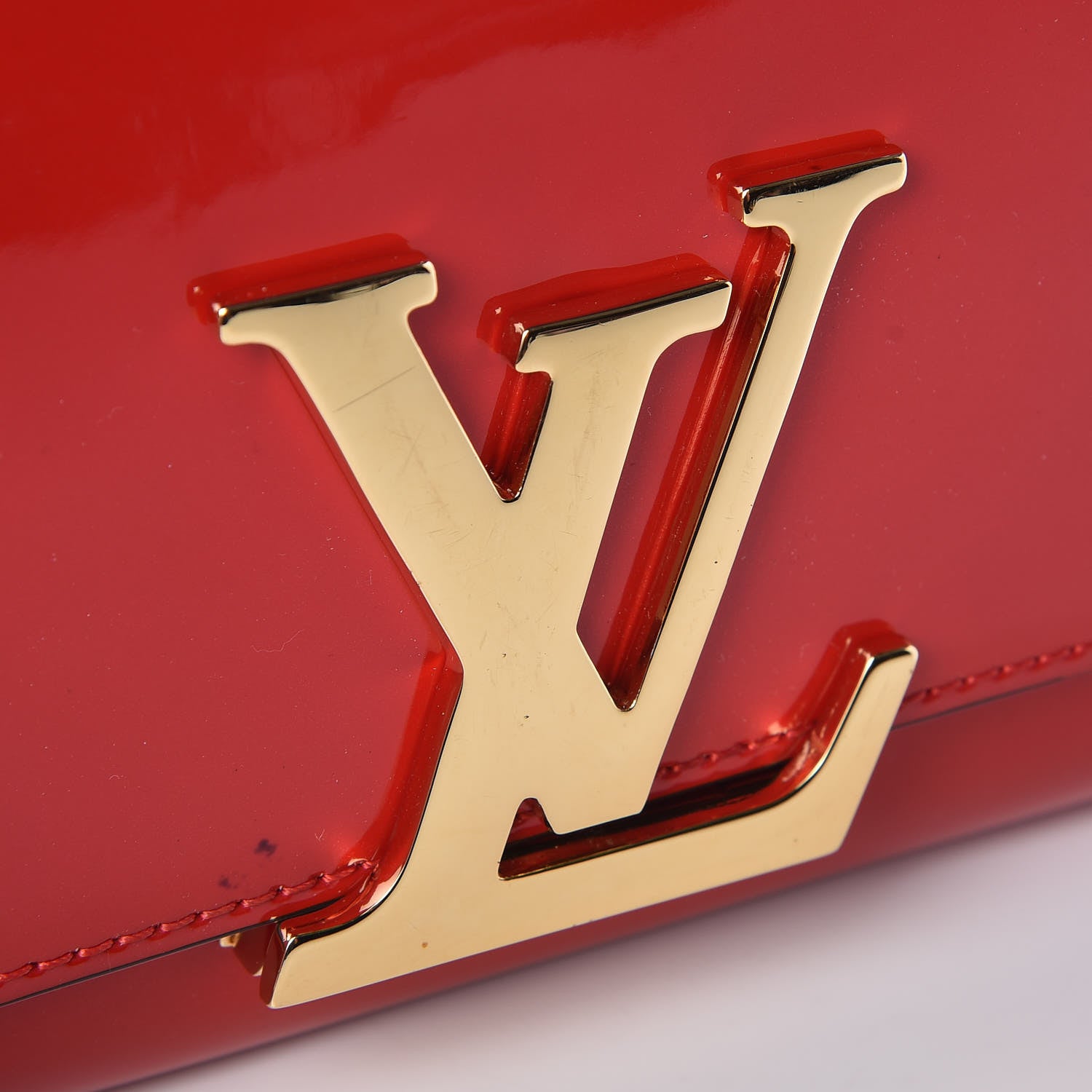 Louis Vuitton Patent Louise Clutch Cherry 9 of 9