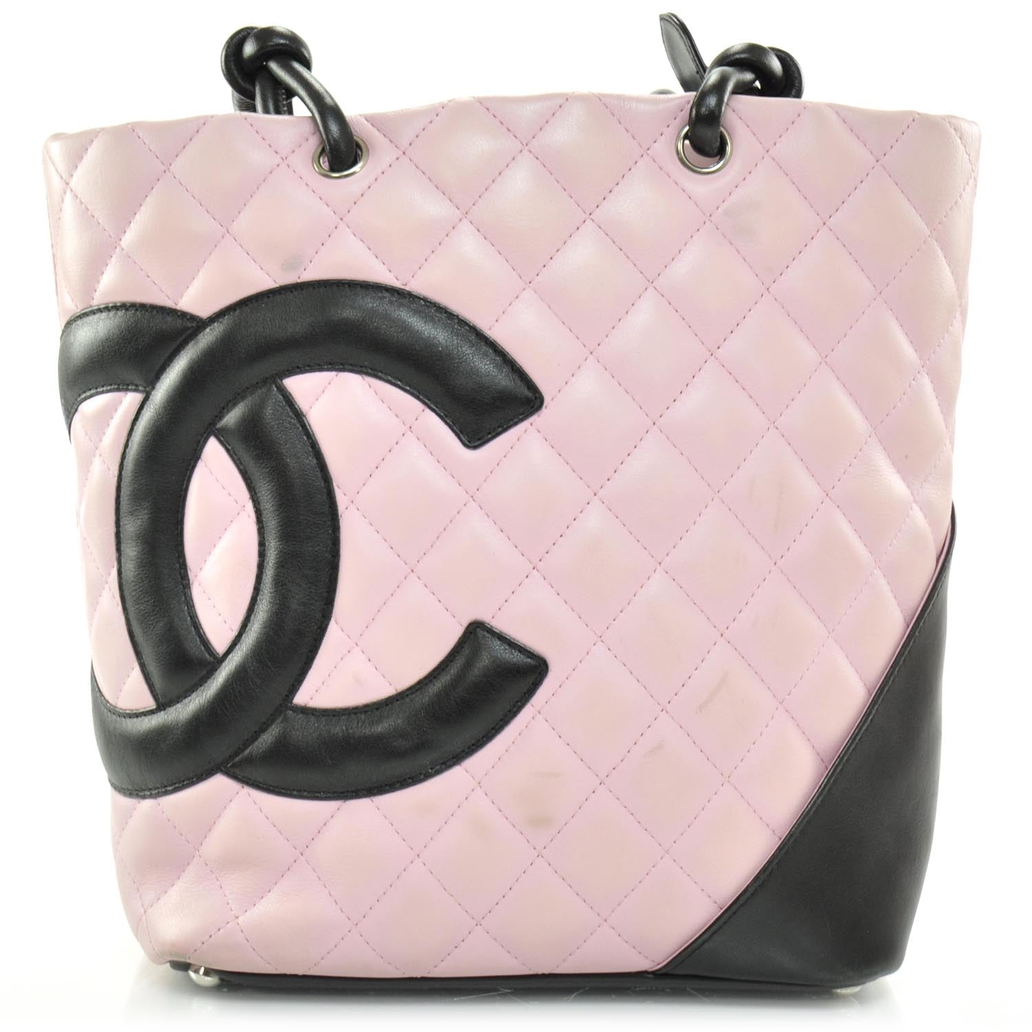 Chanel Calfskin Quilted Medium Cambon Tote Pink Black 1 of 9