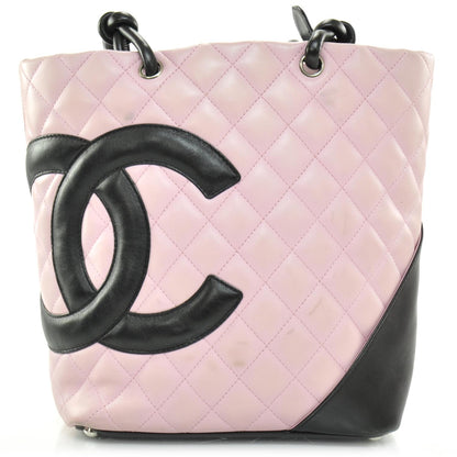 Chanel Calfskin Quilted Medium Cambon Tote Pink Black 1 of 9