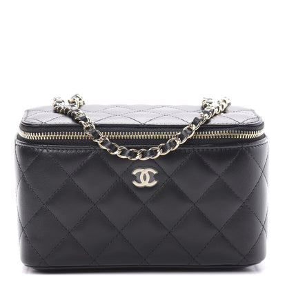 Chanel Lambskin Quilted Small Vanity Case With Chain Black 1 of 11