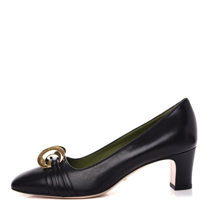 Gucci Malaga Kid Half Moon GG Square Toe Pumps 39 Black 1 of 11