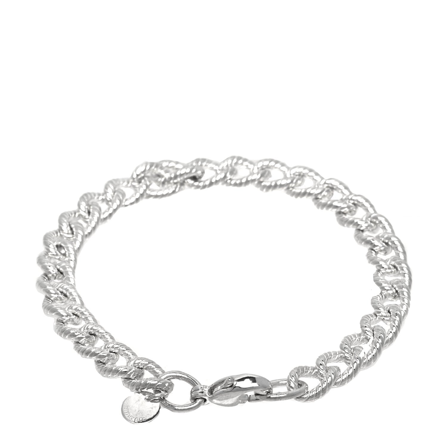Tiffany Sterling Silver Twisted Oval Link Bracelet 2 of 4