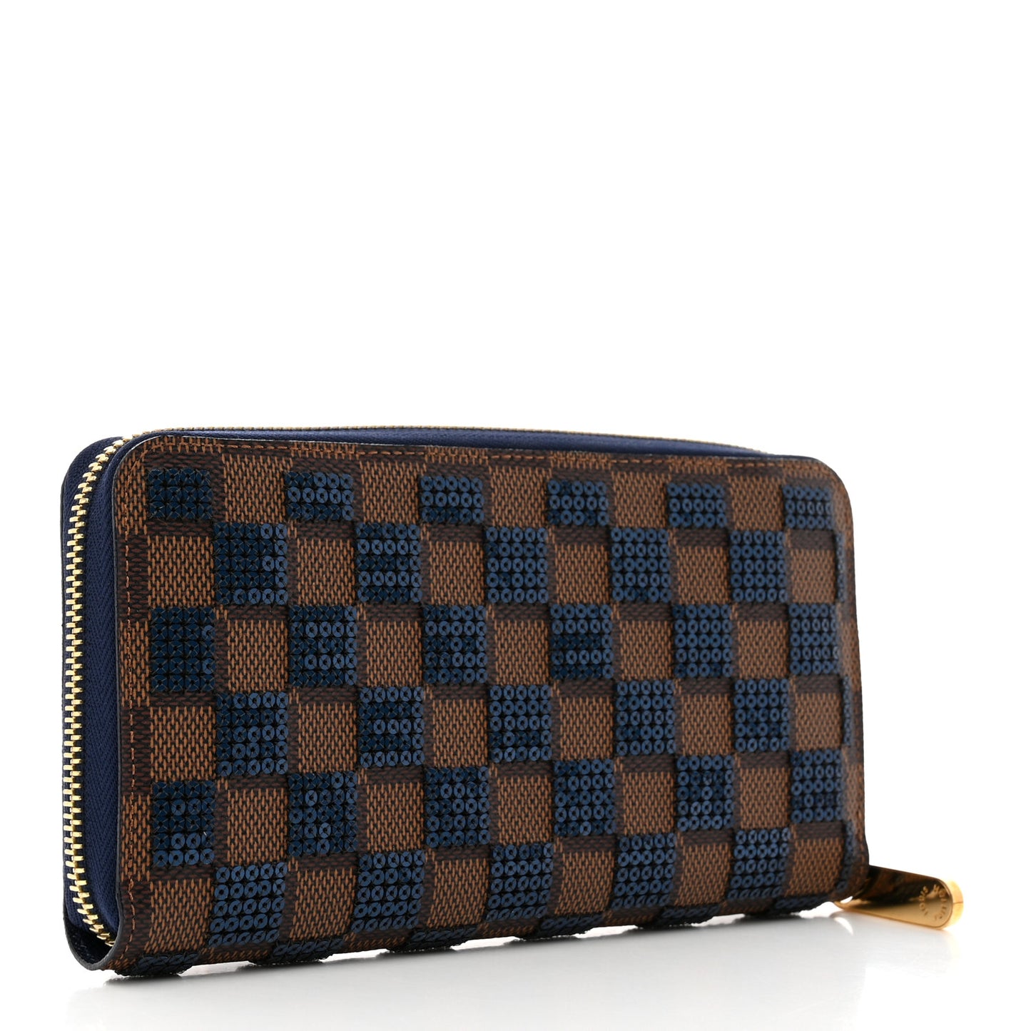 Damier Paillettes Zippy Wallet Blue