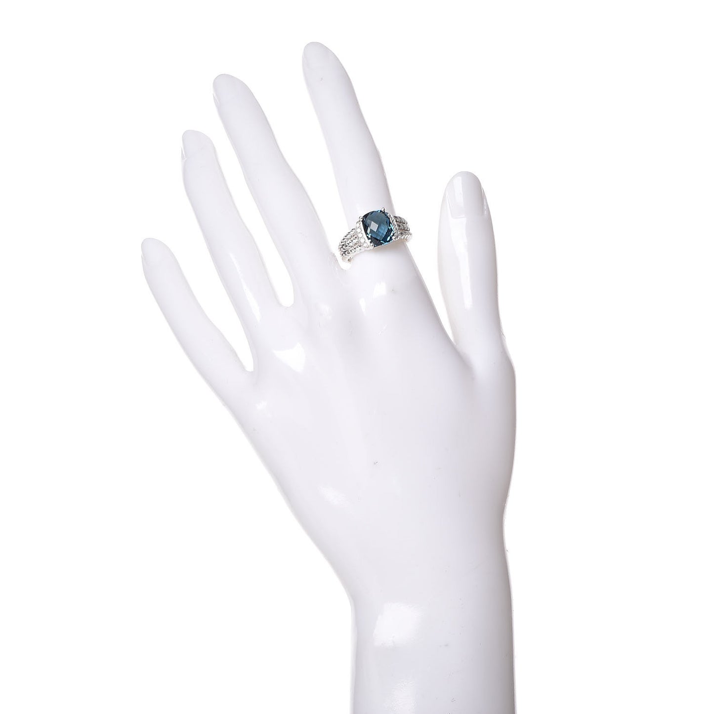 Sterling Silver Diamond Hampton Blue Topaz 10mm Petite Wheaton Ring 54 7