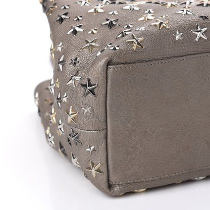 Jimmy Choo Metallic Calfskin Small Sofia Star Studded Tote Grey 6 of 10
