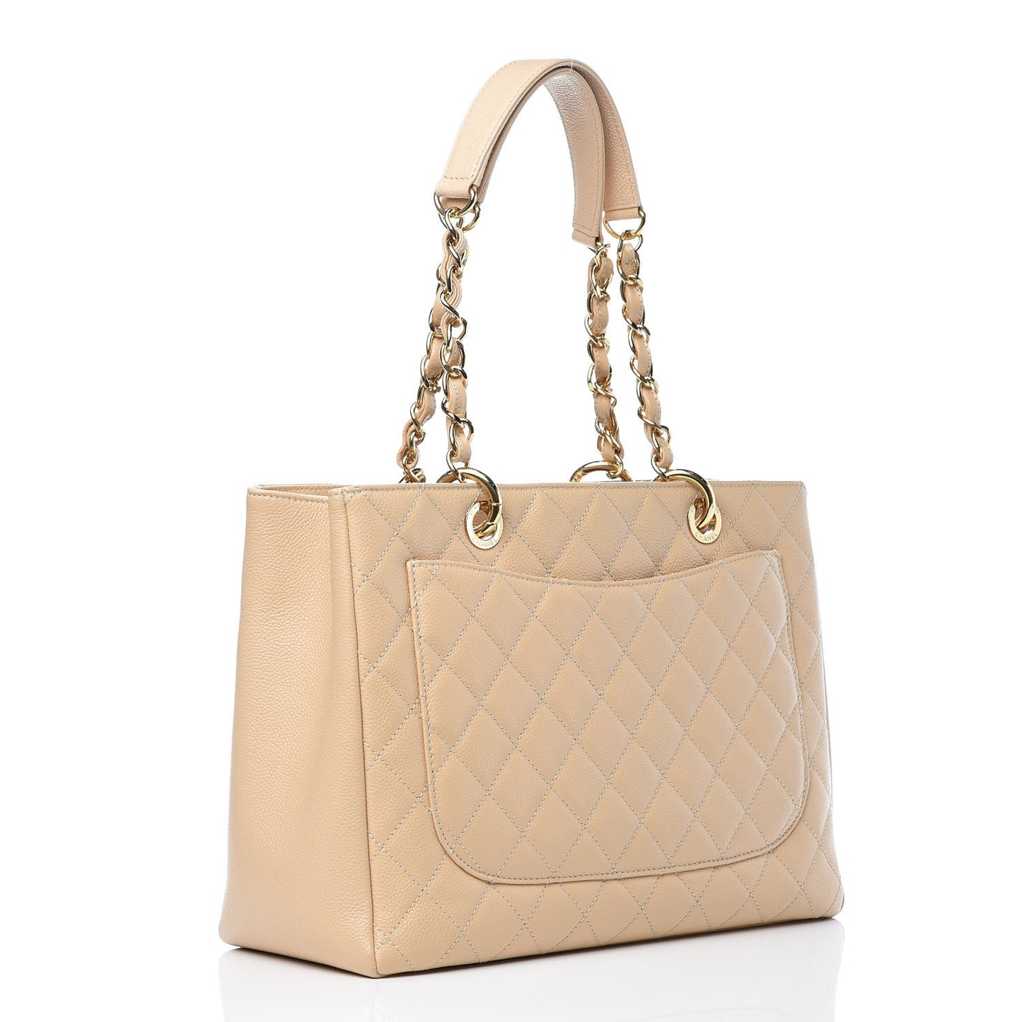 Caviar Quilted Grand Shopping Tote GST Beige Clair