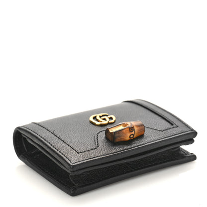 Gucci Wonka Grain Calfskin Diana Card Case Wallet Black 4 of 9