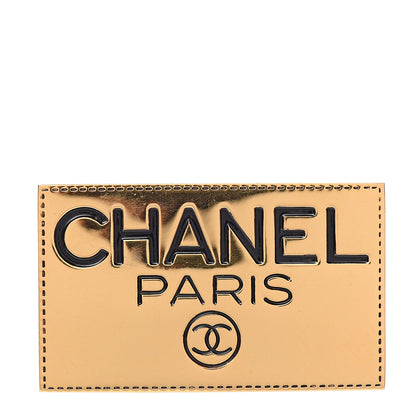 Chanel Metal Logo Plate Brooch Gold 1 of 3