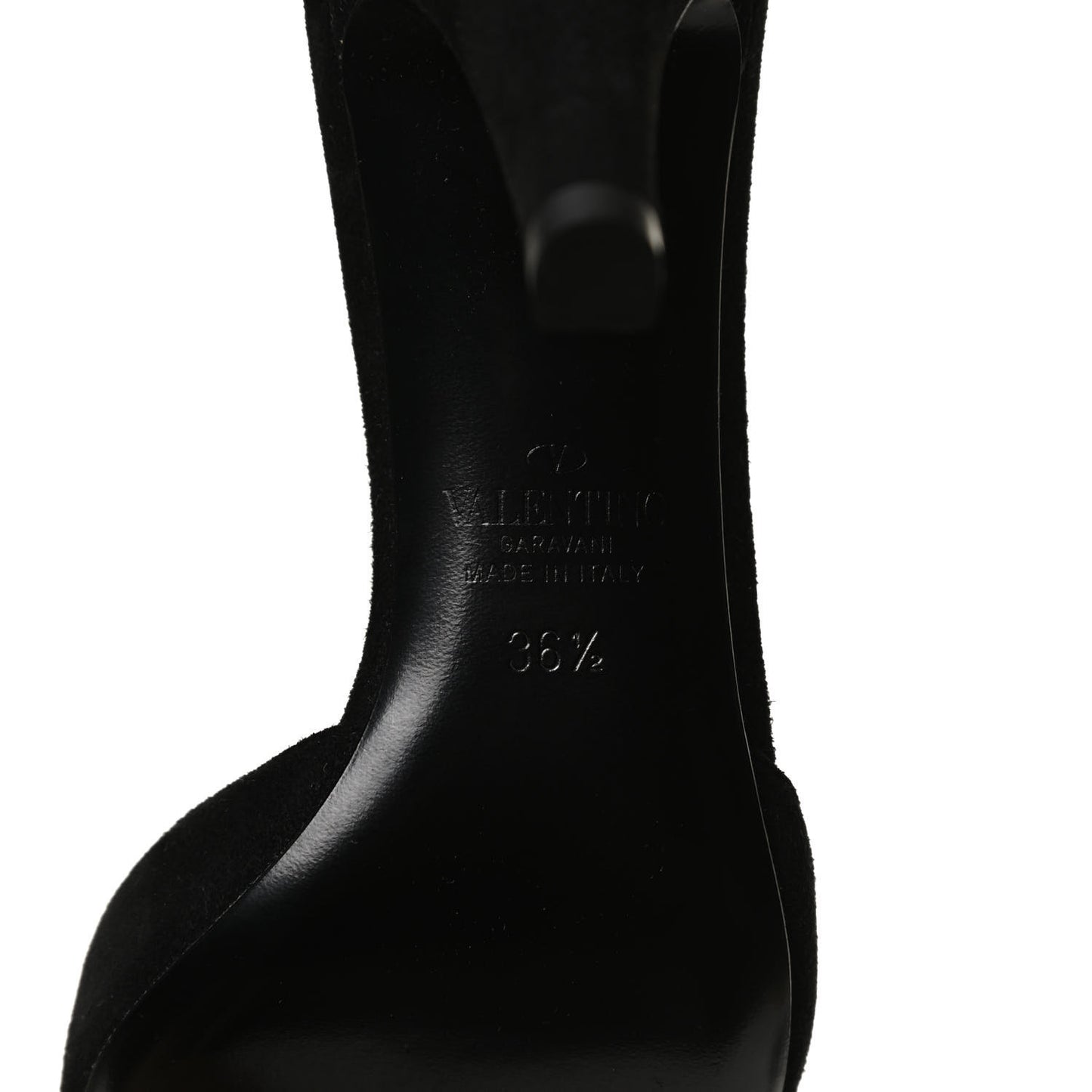 Suede Crystal Snake Embellished Ankle Strap Pumps 36.5 Black