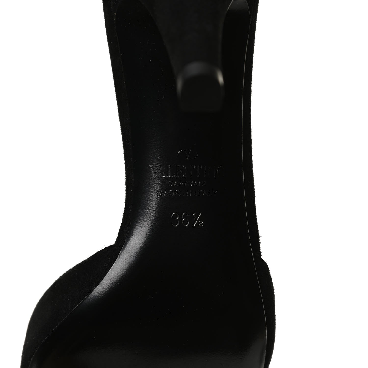 Valentino Garavani Suede Crystal Snake Embellished Ankle Strap Pumps 36.5 Black 9 of 11