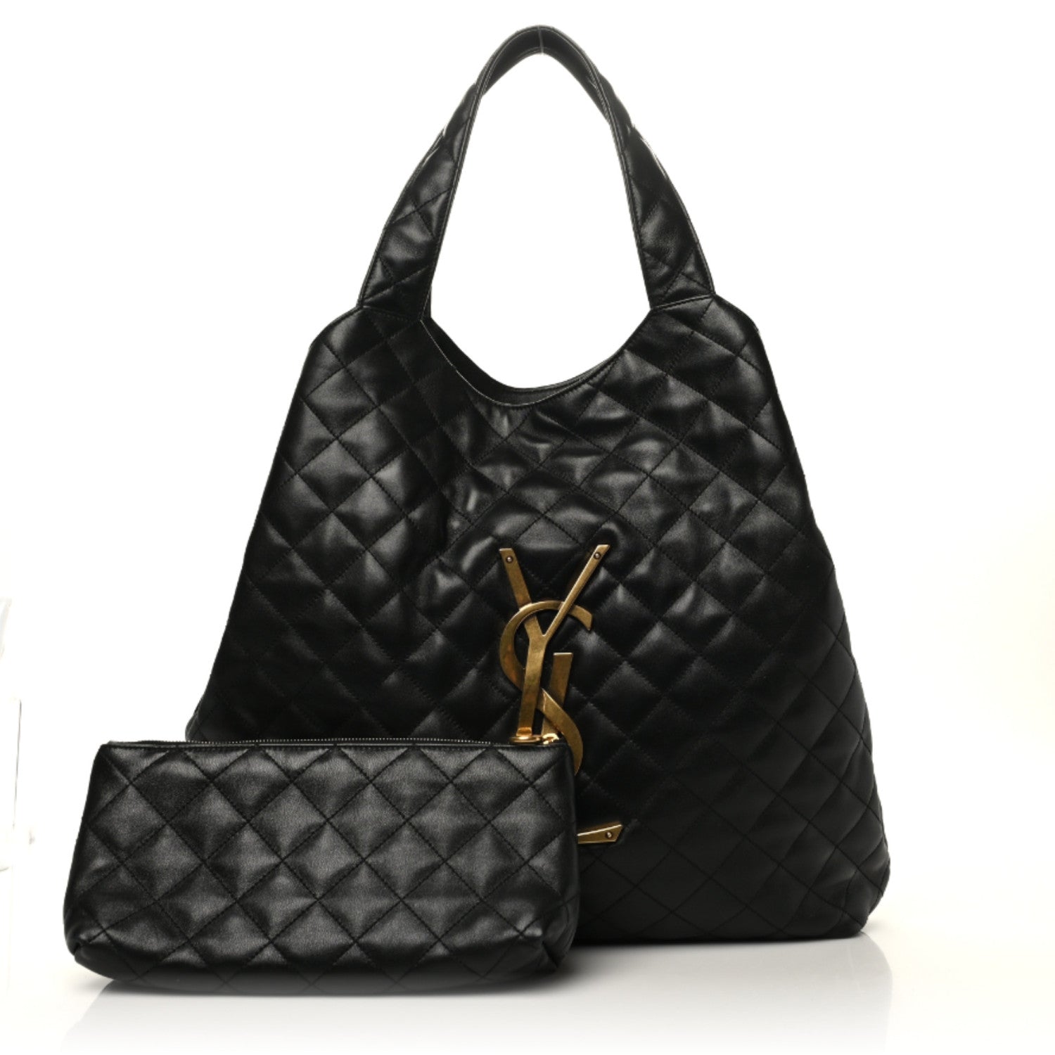 Saint Laurent Lambskin Quilted Maxi Icare Shopping Tote Black 1 of 11