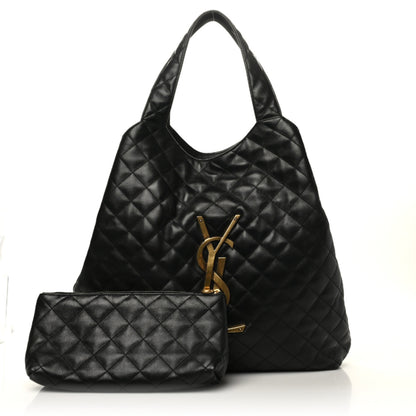 Saint Laurent Lambskin Quilted Maxi Icare Shopping Tote Black 1 of 11