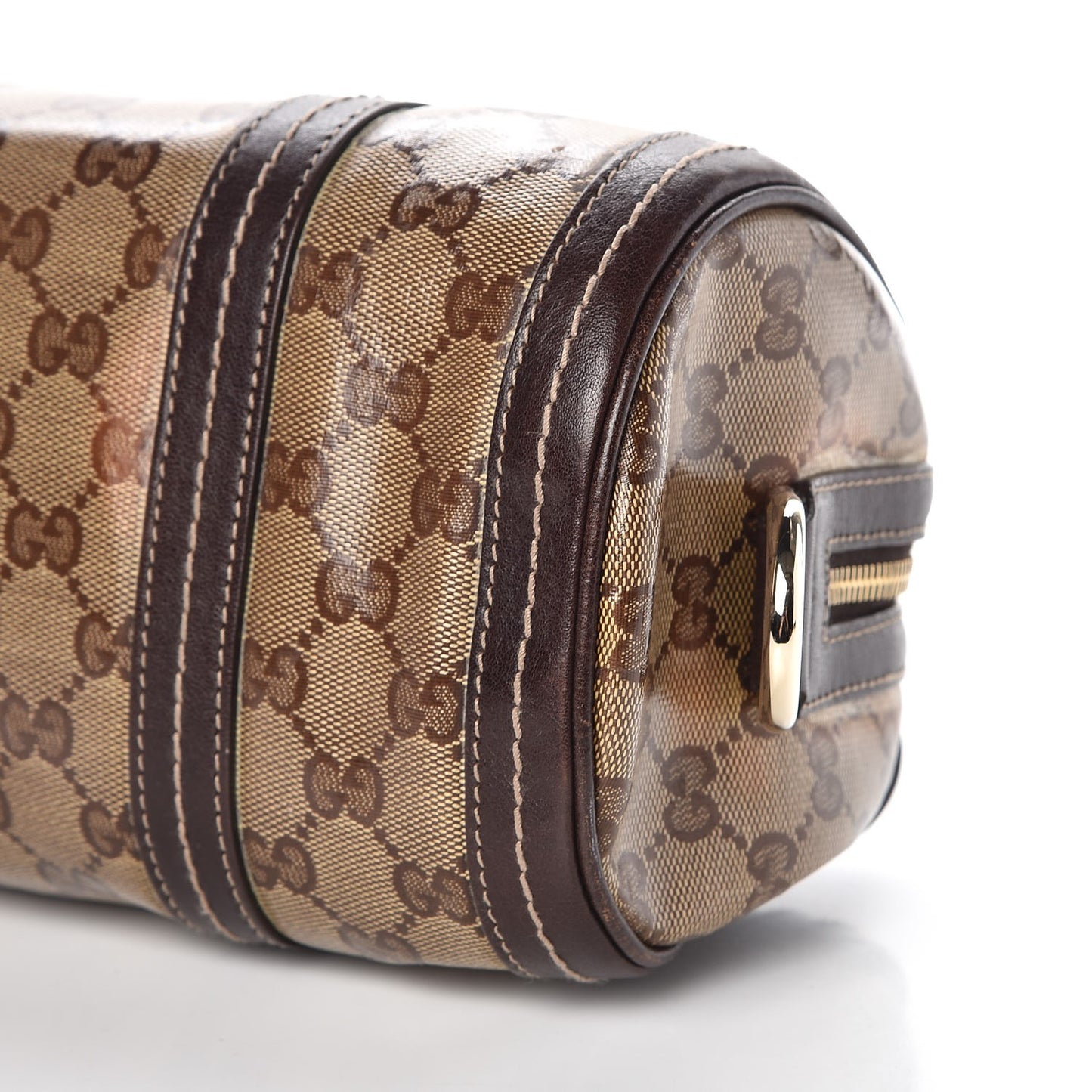 Crystal Monogram Duchessa Small Boston Bag Brown
