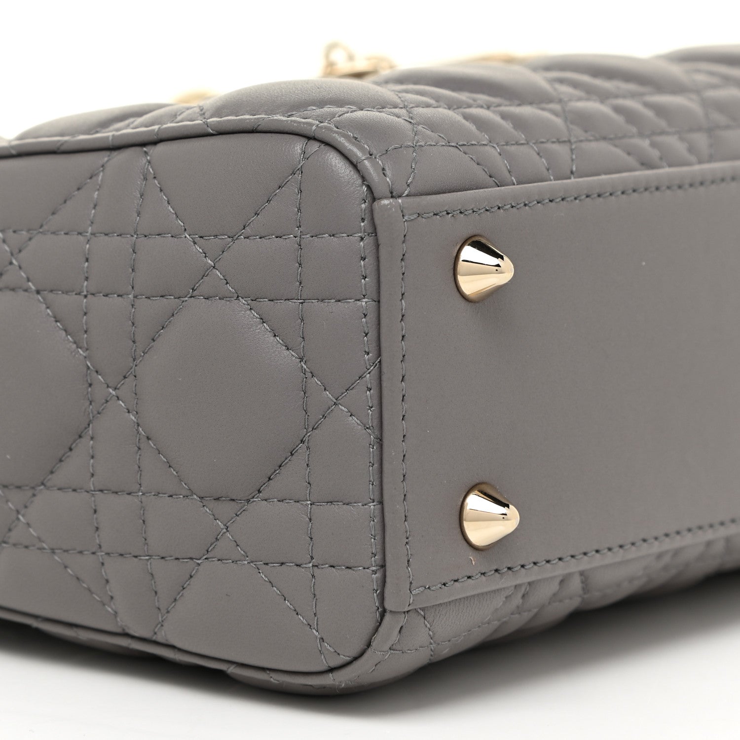 Christian Dior Lambskin Cannage Small My ABCDior Lady Dior Grey 8 of 12