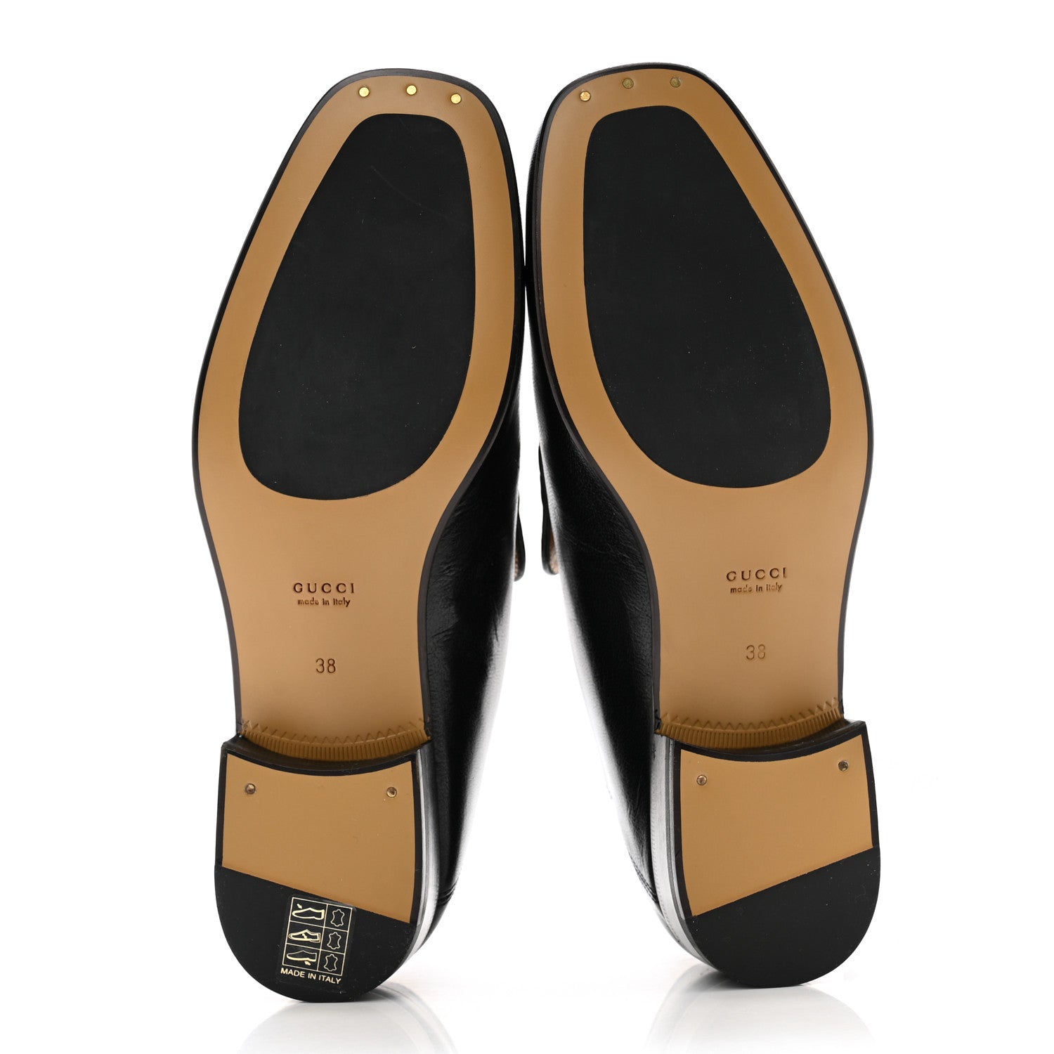 Gucci Goatskin Womens Horsebit Mid-Heel Loafers 38 Black 5 of 10