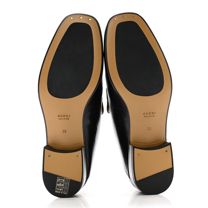 Gucci Goatskin Womens Horsebit Mid-Heel Loafers 38 Black 5 of 10