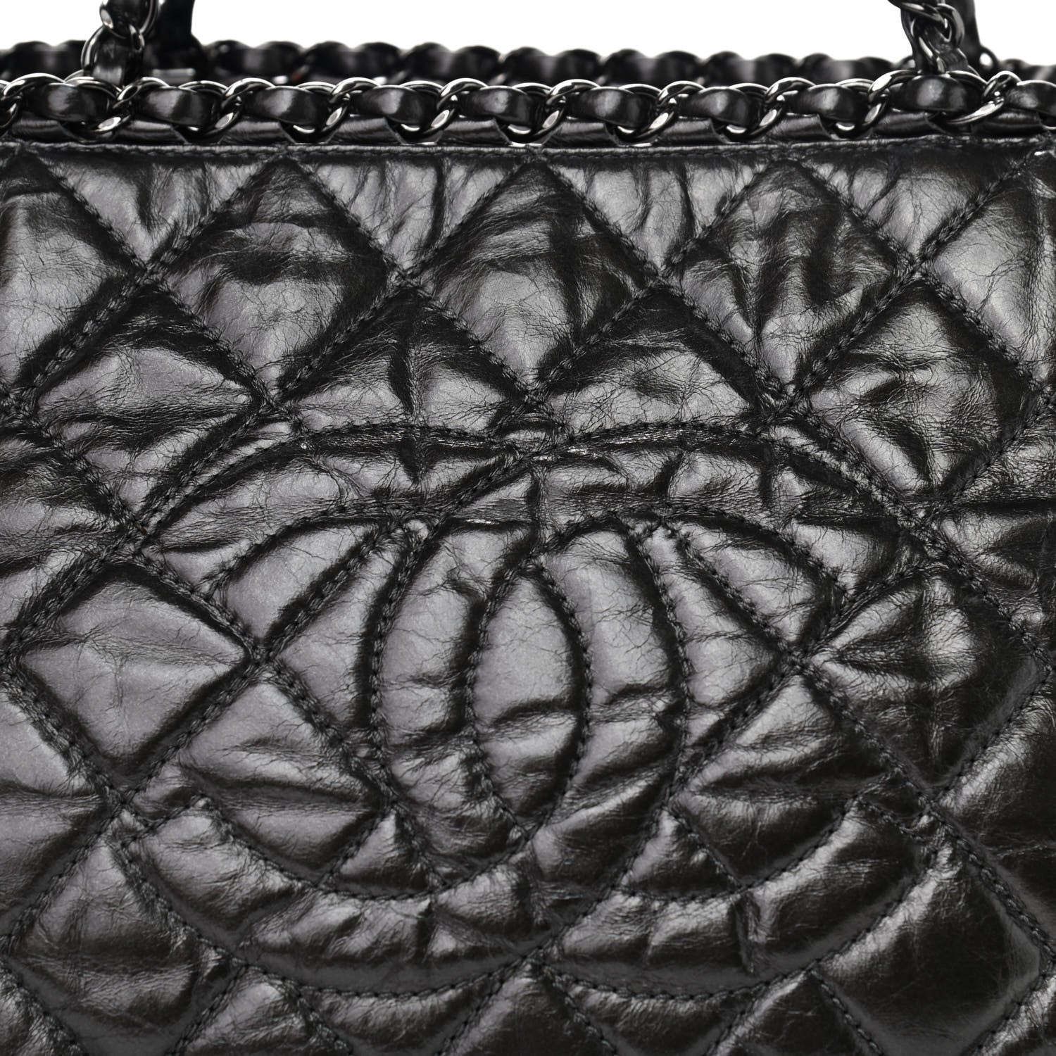 Chanel Calfskin Quilted Small Chain Me Tote Dark Grey 7 of 9