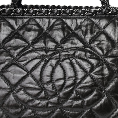 Chanel Calfskin Quilted Small Chain Me Tote Dark Grey 7 of 9