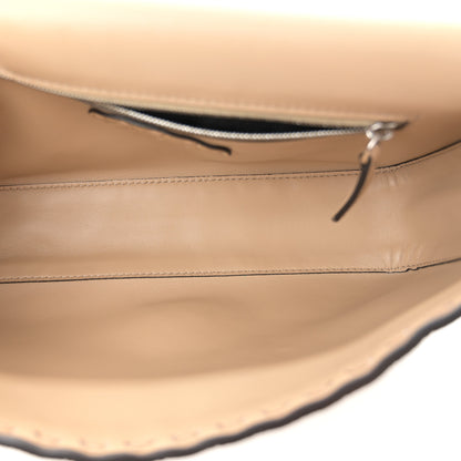 Fendi Cuoio Roma Sellerissima Nappa Sintetica Tape Stitch Baguette Beige 5 of 10