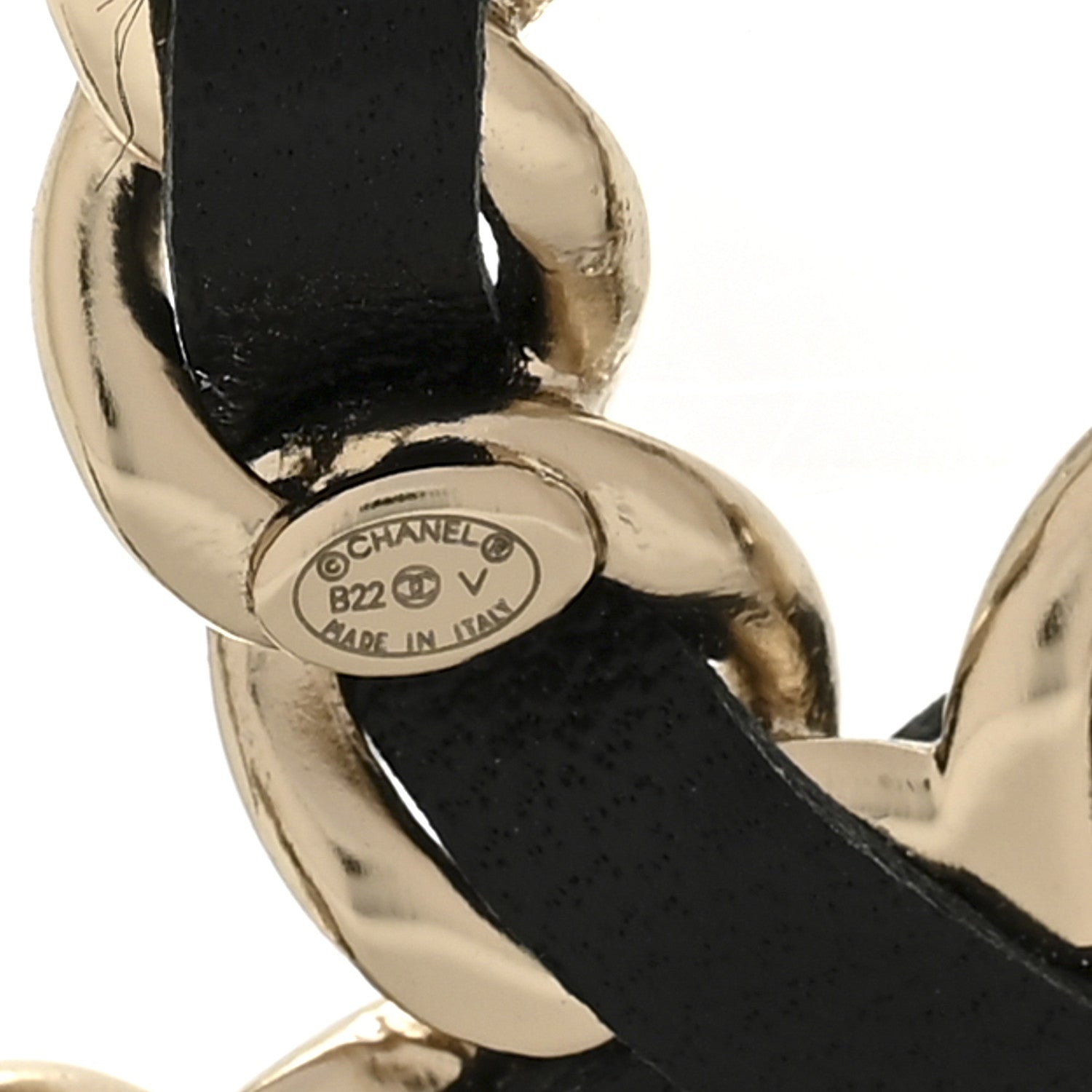 Chanel Lambskin Chain CC Brooch Black Gold 3 of 4