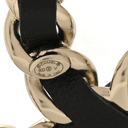 Chanel Lambskin Chain CC Brooch Black Gold 3 of 4