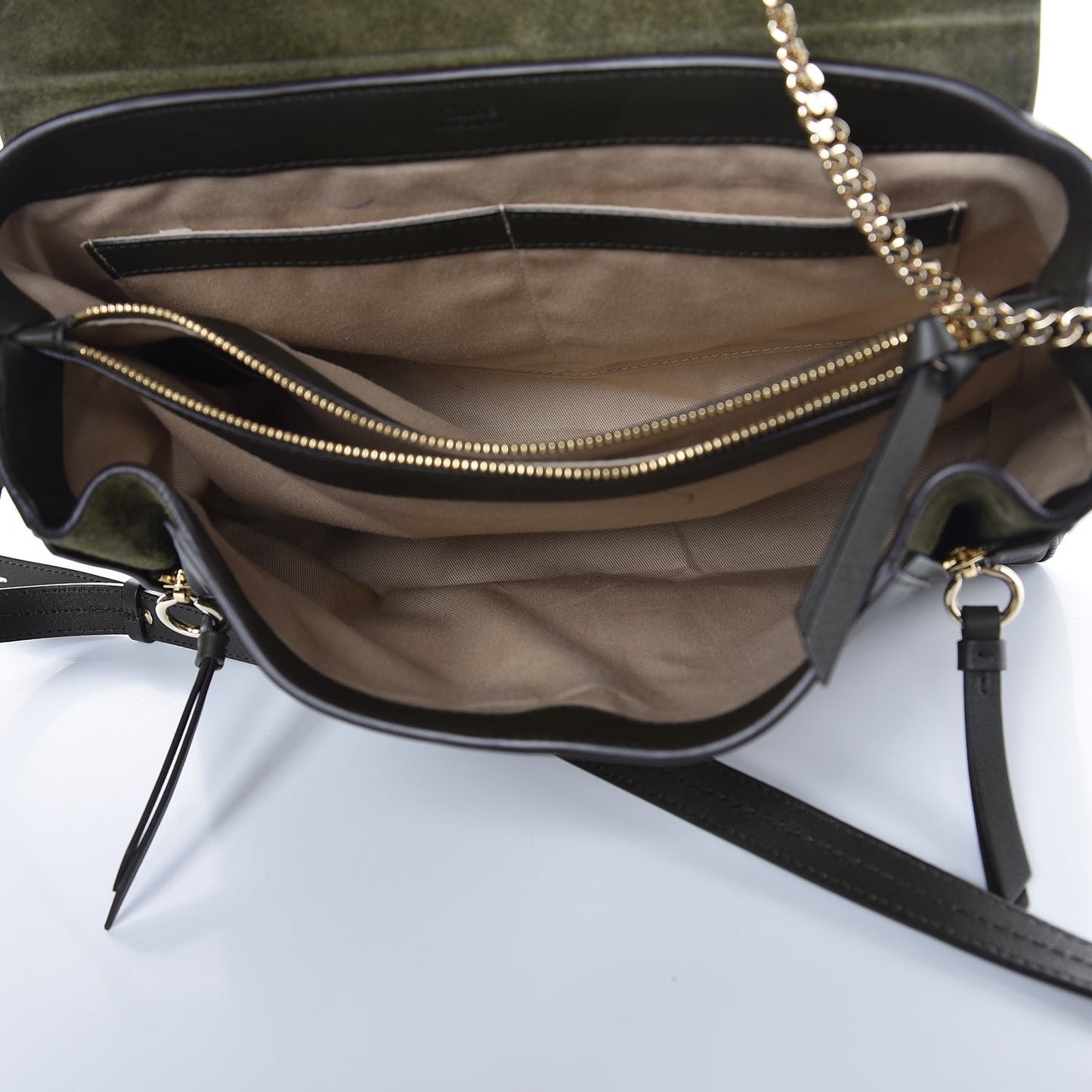 Calfskin Medium Faye Day Shoulder Bag Deep Forest