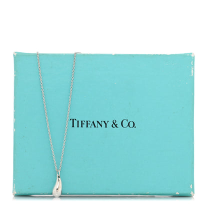 Tiffany Sterling Silver 12mm Elsa Peretti Teardrop Pendant Necklace 5 of 5