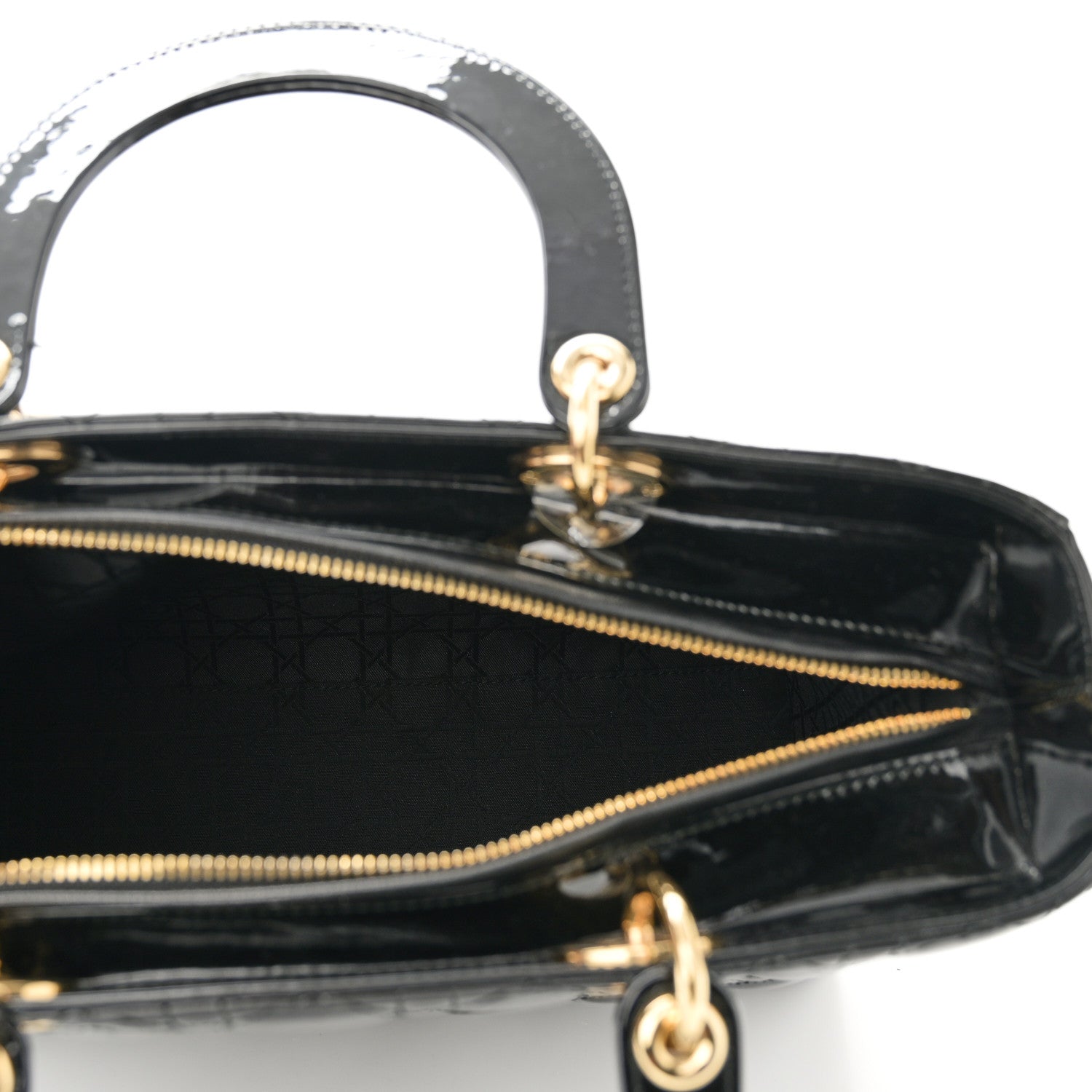 Christian Dior Patent Cannage Large Lady Dior Black 5 of 11