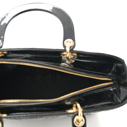 Christian Dior Patent Cannage Large Lady Dior Black 5 of 11