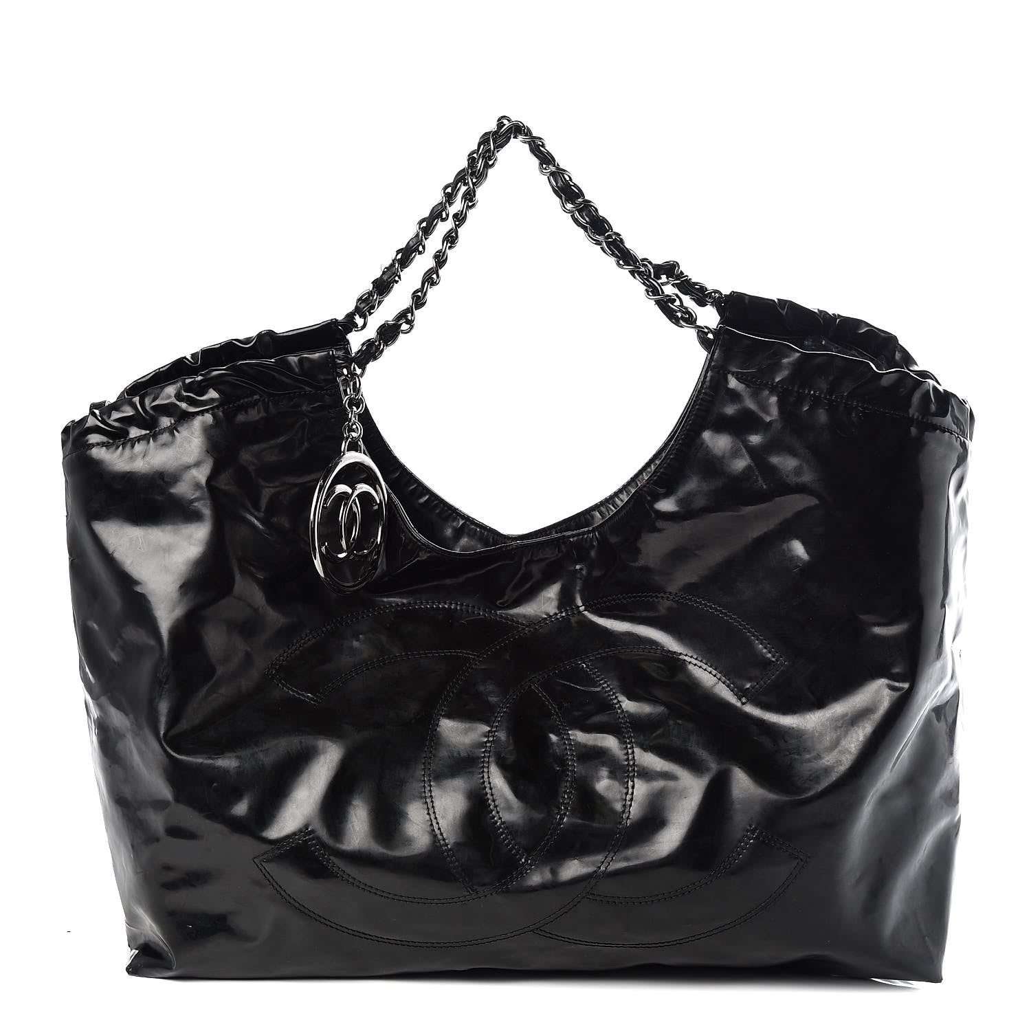 Chanel Vinyl XL Coco Cabas Black 4 of 17