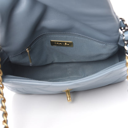 Chanel Goatskin Quilted Medium 19 Flap Blue 7 of 11
