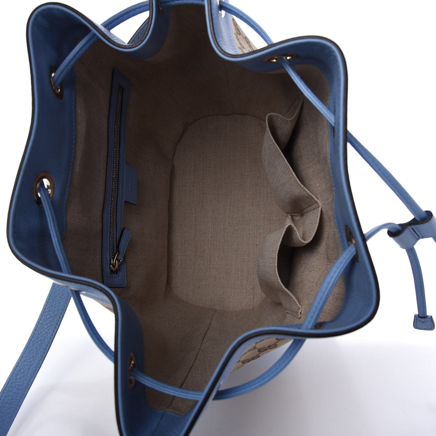 GG Monogram Calfskin Bucket Bag Blue