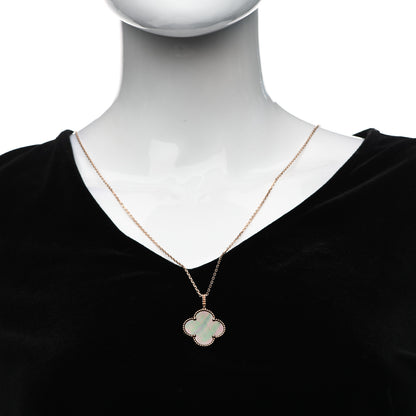 Van Cleef & Arpels 18K Rose Gold Gray Mother of Pearl Magic Alhambra Long Necklace 2 of 6