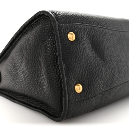 Prada Vitello Daino Shopping Satchel Black 9 of 10