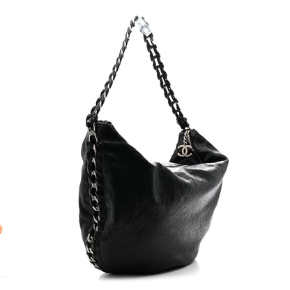Chanel Calfskin Modern Chain Rhodoid Hobo Black 3 of 12