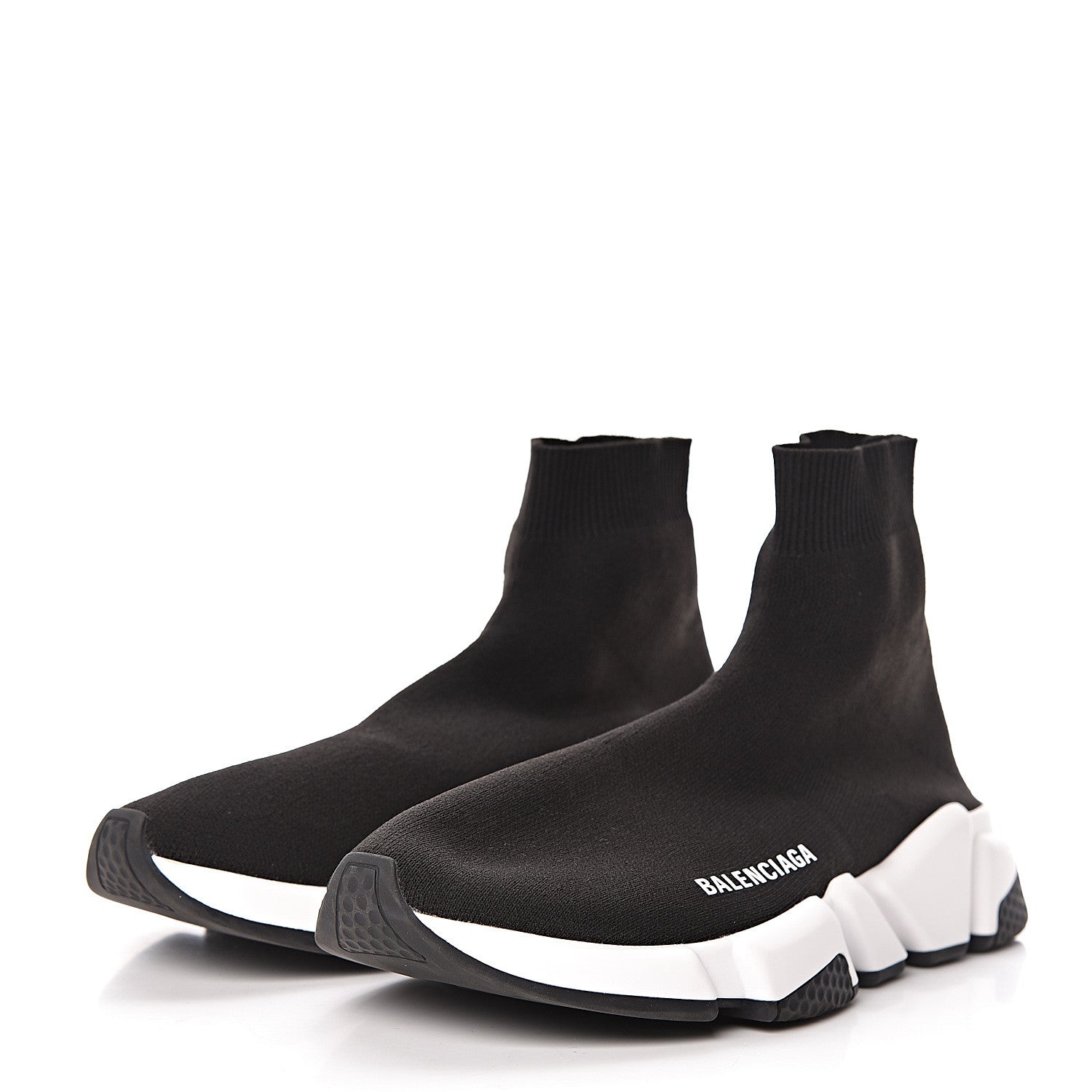 Balenciaga Neoprene Knit Womens Speed Sneakers 39 Black White 3 of 9