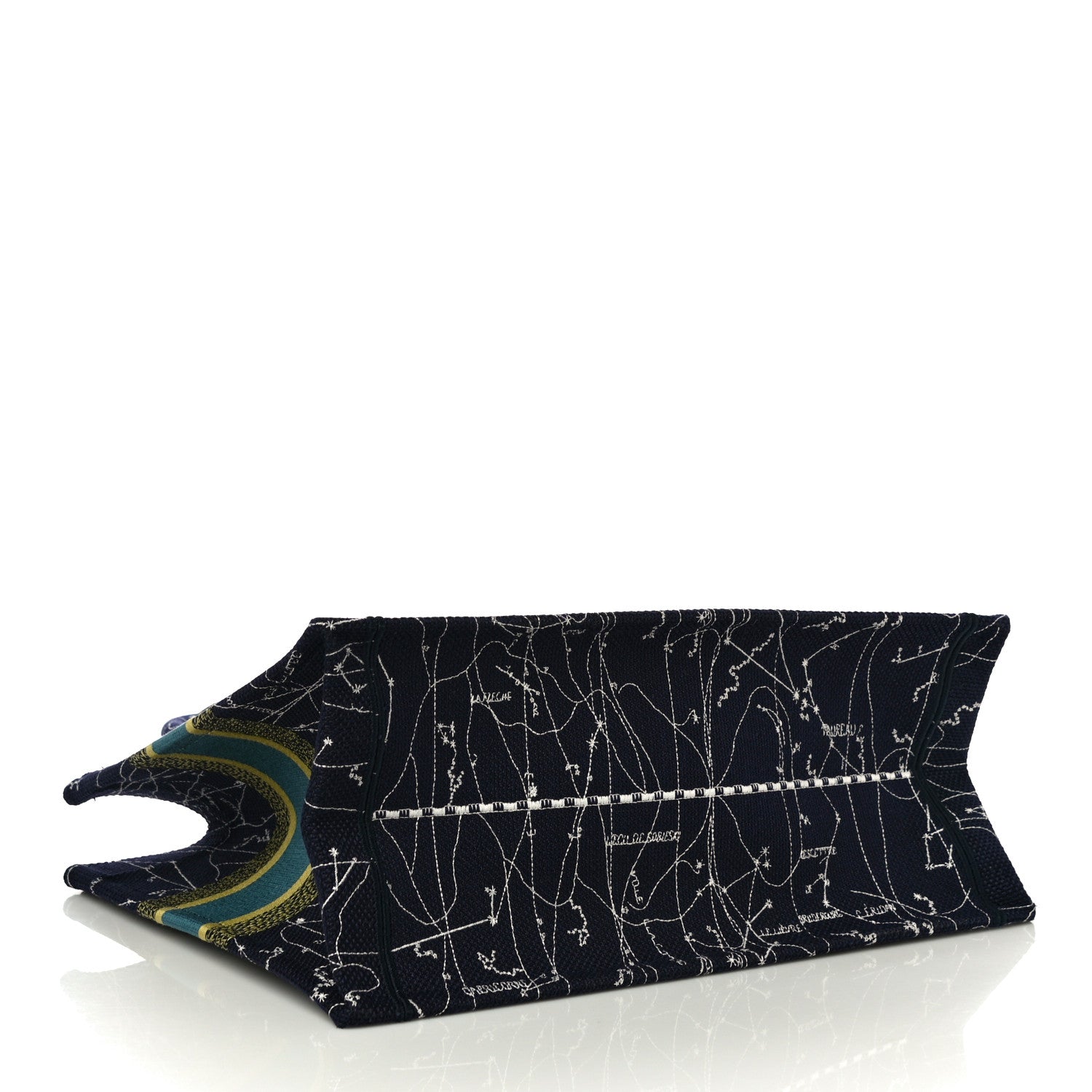 Christian Dior Canvas Embroidered Medium Zodiac Book Tote Blue Multicolor 4 of 10