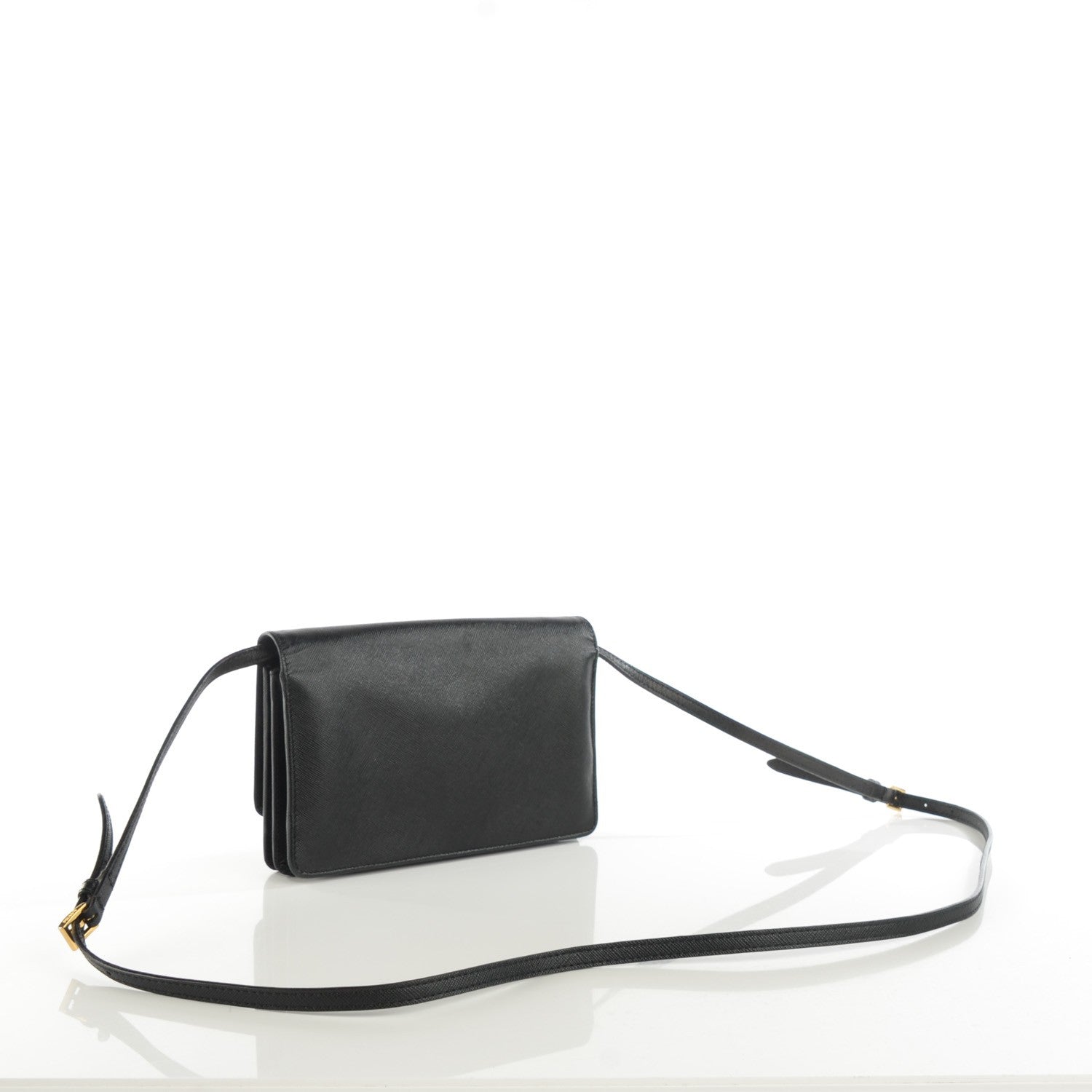 Prada Saffiano Metal Flap Wallet Nero Black 3 of 9