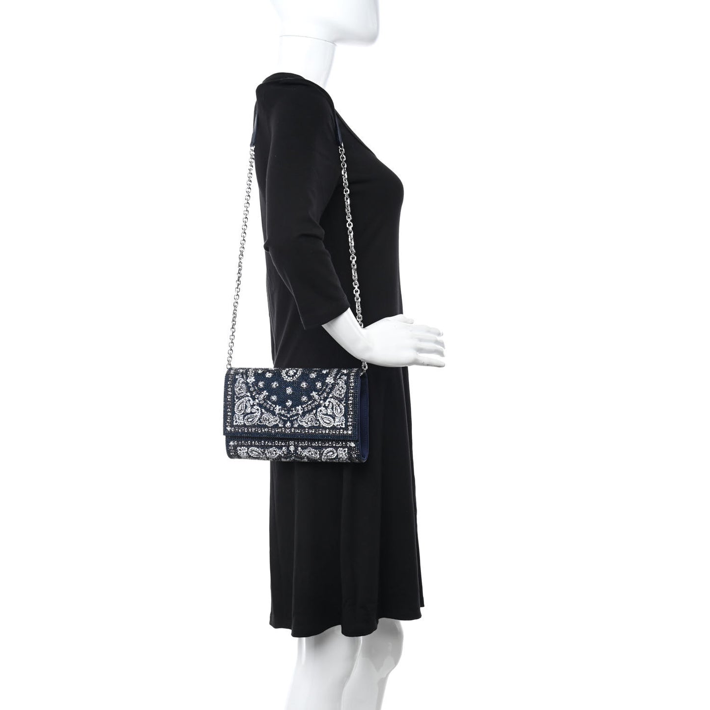 Swarovski Crystal Bandana Clutch Blue White