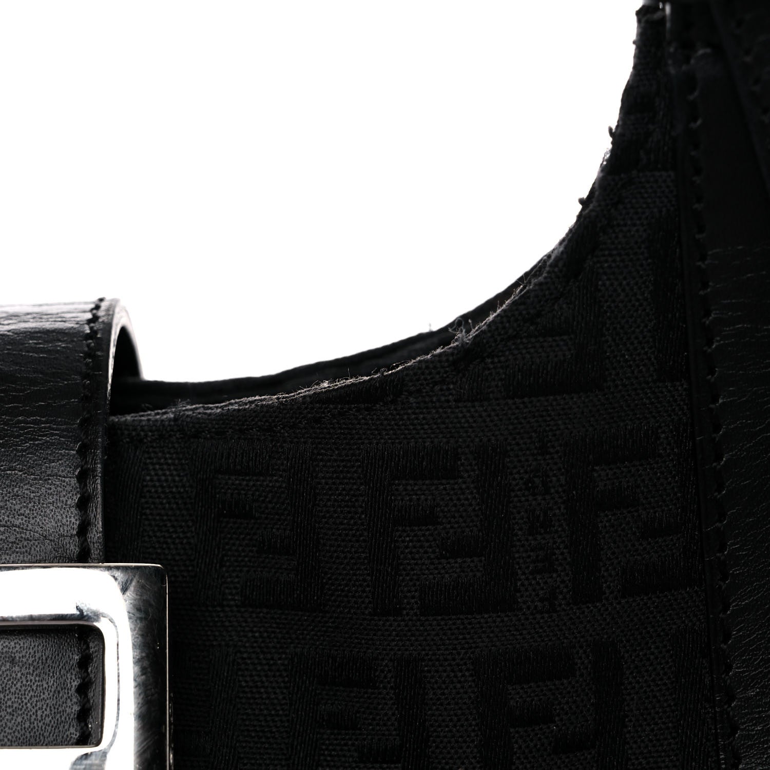 Fendi Zucchino Vitello Shoulder Bag Black 11 of 23