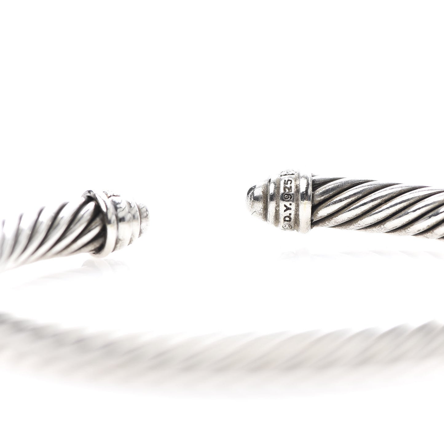 Sterling Silver Diamond 5mm Cable Classics Dome Bracelet