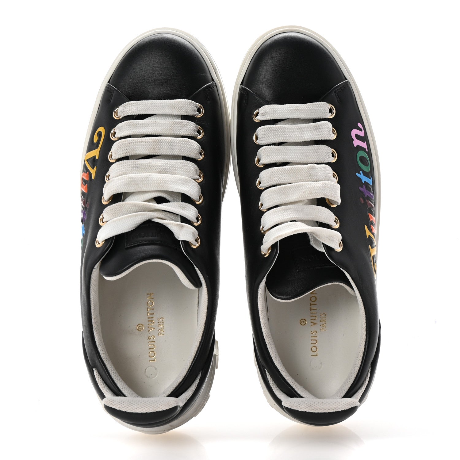 Louis Vuitton Calfskin Time Out New Wave Sneakers 36.5 Black 2 of 9