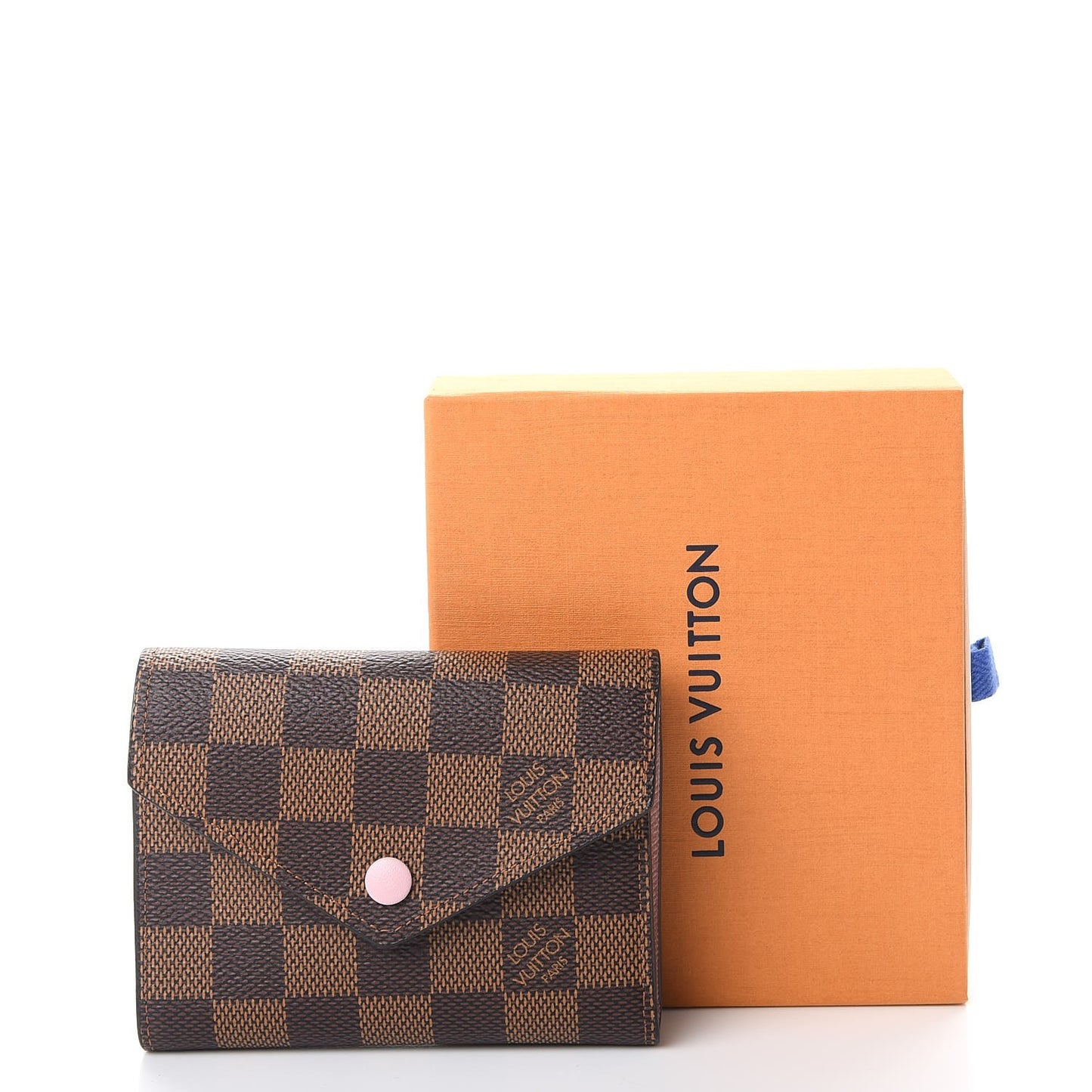 Damier Ebene Victorine Wallet Rose Ballerine