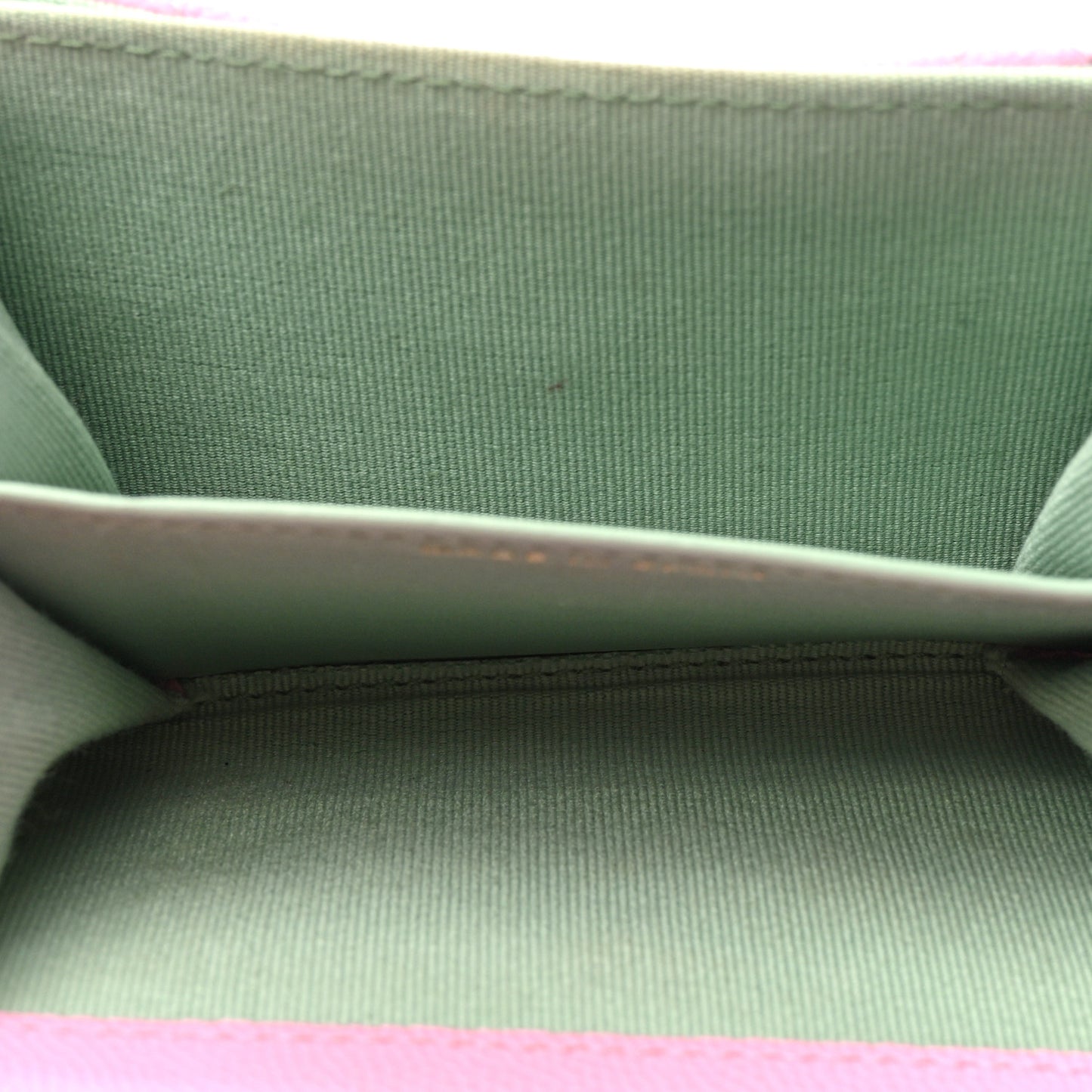 Caviar Metal Perforated Quilted CC Compact Flap Card Holder Pink Green