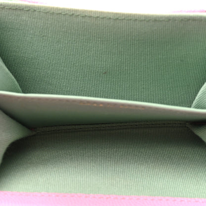 Chanel Caviar Metal Perforated Quilted CC Compact Flap Card Holder Pink Green 5 of 10